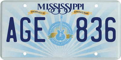 MS license plate AGE836