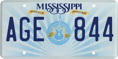 MS license plate AGE844