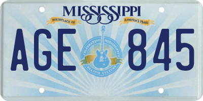 MS license plate AGE845