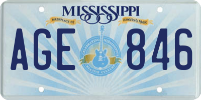 MS license plate AGE846