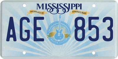 MS license plate AGE853