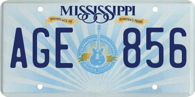 MS license plate AGE856