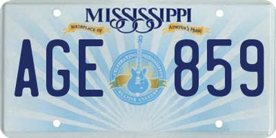 MS license plate AGE859