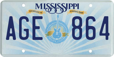 MS license plate AGE864