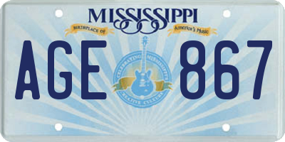MS license plate AGE867