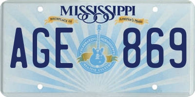 MS license plate AGE869