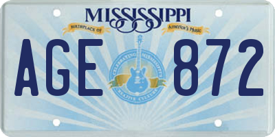MS license plate AGE872