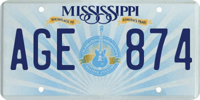 MS license plate AGE874