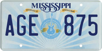 MS license plate AGE875