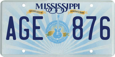 MS license plate AGE876