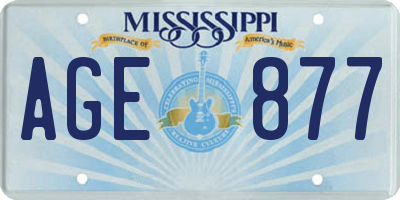 MS license plate AGE877