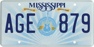 MS license plate AGE879