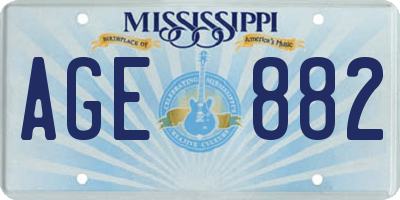 MS license plate AGE882