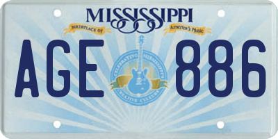 MS license plate AGE886