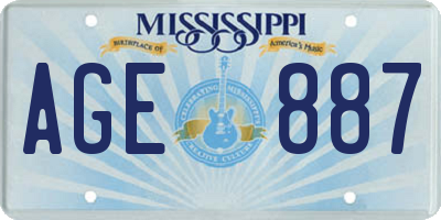 MS license plate AGE887