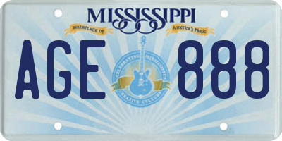 MS license plate AGE888