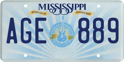 MS license plate AGE889