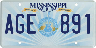 MS license plate AGE891