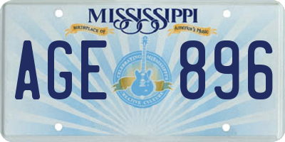 MS license plate AGE896
