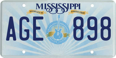 MS license plate AGE898