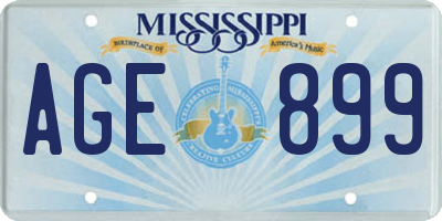 MS license plate AGE899