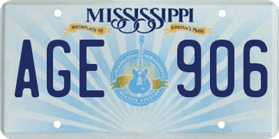 MS license plate AGE906