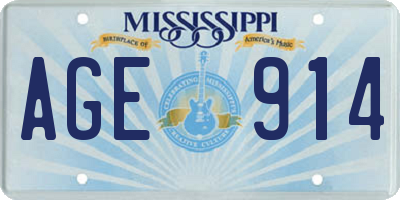 MS license plate AGE914