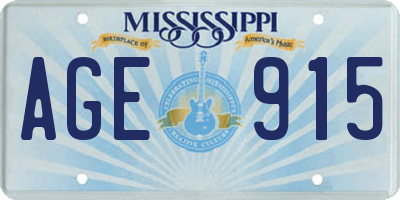 MS license plate AGE915