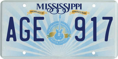 MS license plate AGE917