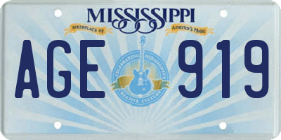 MS license plate AGE919