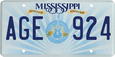 MS license plate AGE924