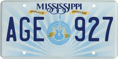 MS license plate AGE927