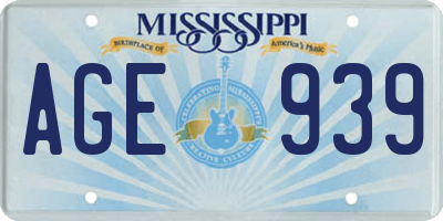 MS license plate AGE939