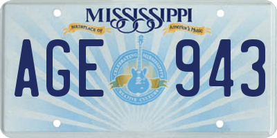 MS license plate AGE943
