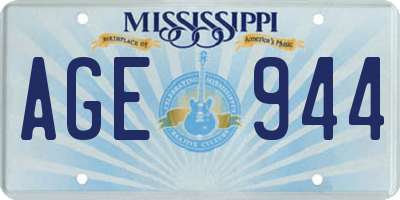 MS license plate AGE944
