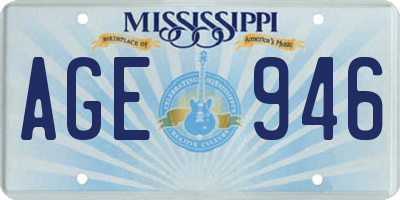 MS license plate AGE946