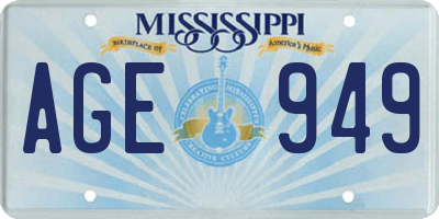 MS license plate AGE949