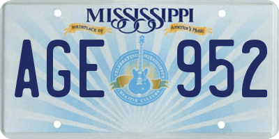 MS license plate AGE952