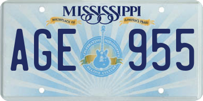 MS license plate AGE955