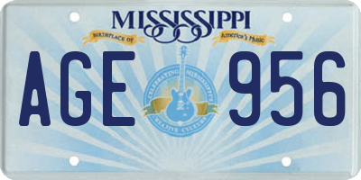 MS license plate AGE956