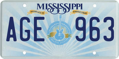 MS license plate AGE963