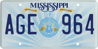 MS license plate AGE964