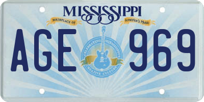 MS license plate AGE969