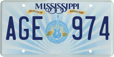 MS license plate AGE974