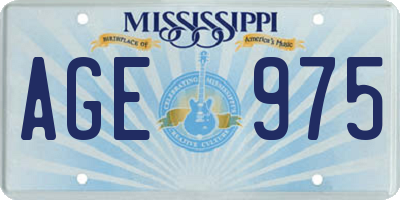 MS license plate AGE975