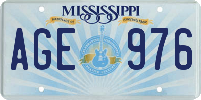 MS license plate AGE976