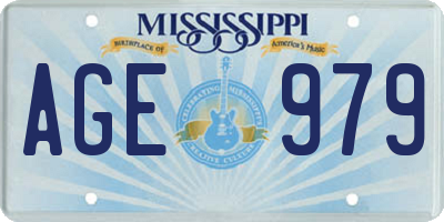 MS license plate AGE979