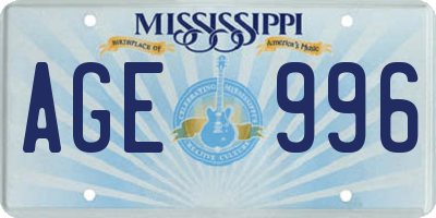 MS license plate AGE996
