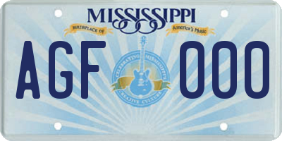 MS license plate AGF000