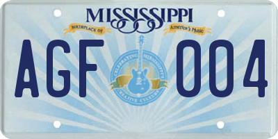 MS license plate AGF004